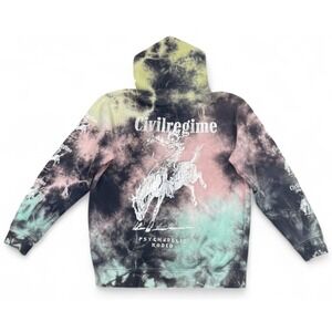 Civil Regime Tie Dye Hoodie Medium Psychedelic Rodeo Skull